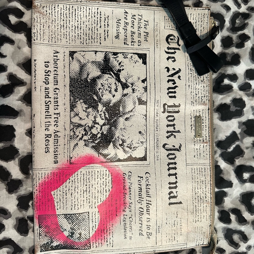 Kate Spade Newspaper Print Clutch